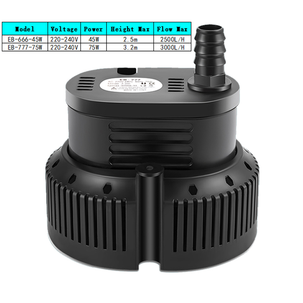 Marine Aquarium Temperature - 45/75W 2500-3000L/H Bomba De Água Submersível